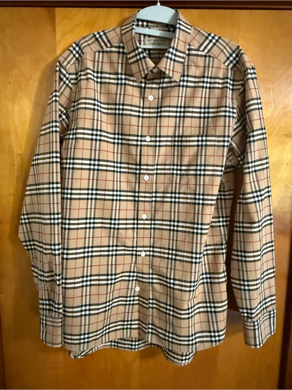 Burberry Shirt Classic Check Pattern Beige Large